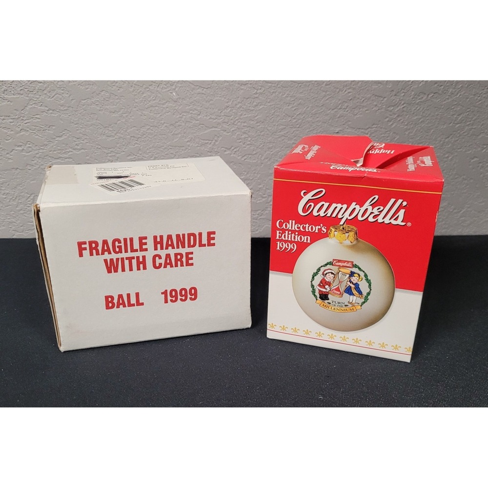 VTG 1999 Campbell's Soup Collector's Ed. "Turn of the Millennium" Christmas Ball